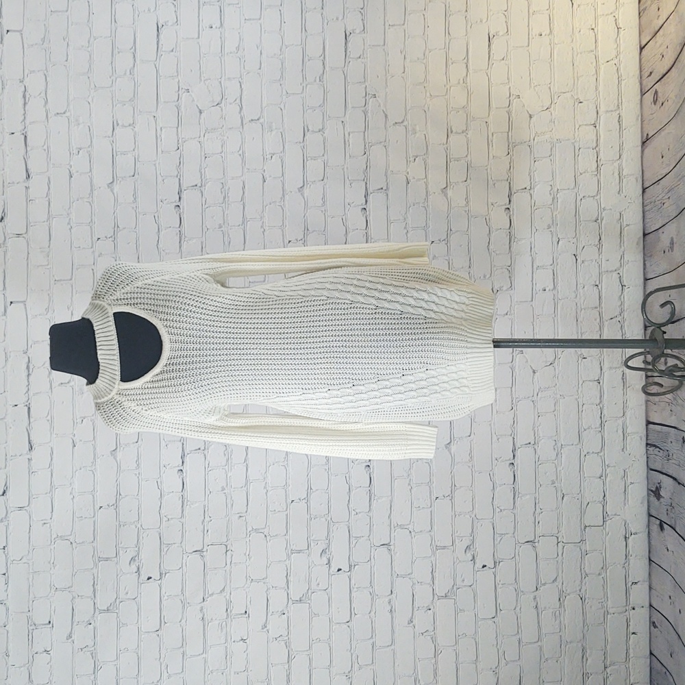 No Boundaries Size L Ivory Key Hole Neckline Sweater Dress